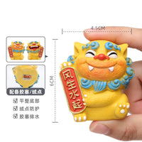 Chinese Style Lion God Resin Ornament for Home Decor and Souvenir
