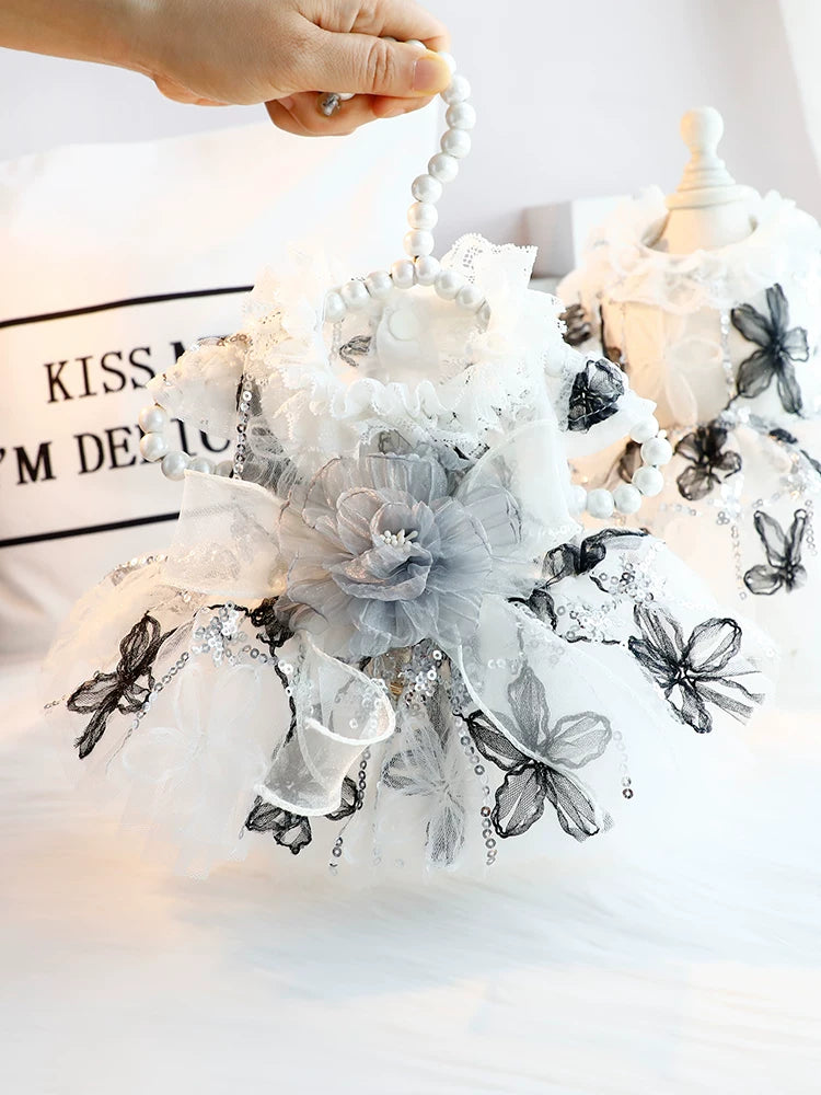 Pet Dog Wedding Dress Lace Tutu Skirt for Small Dogs