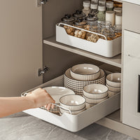 Pull-Out Under-Sink Cabinet Organizer with Deep Storage Basket for Kitchen Narrow Gaps
