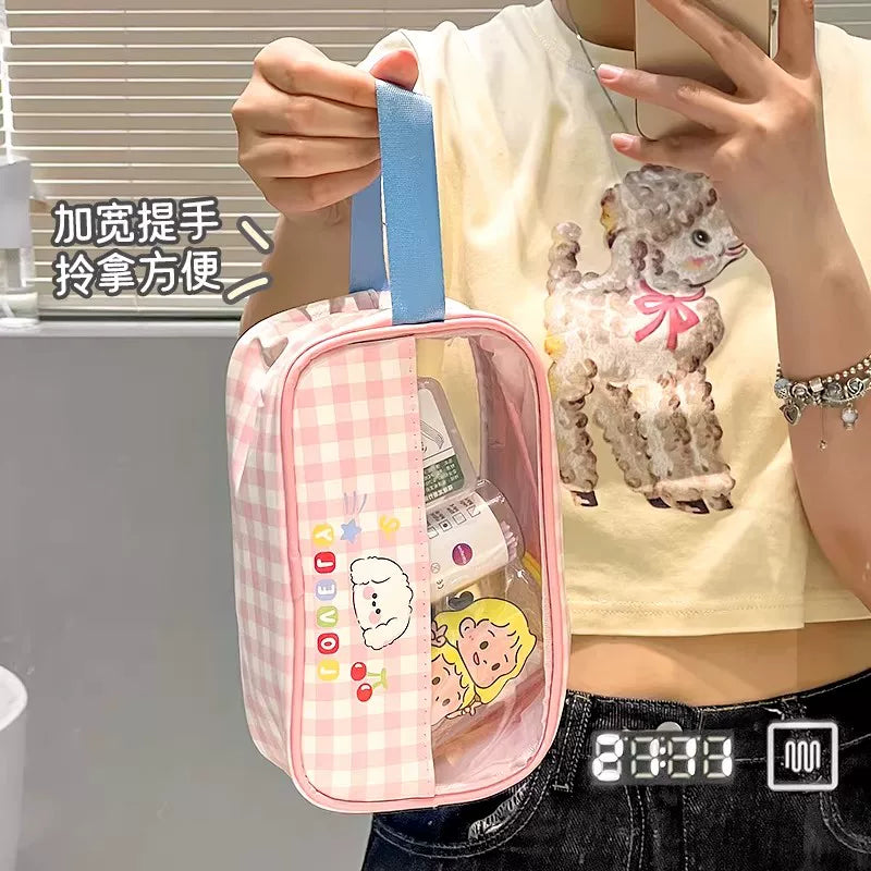Portable Orthodontic Travel Toiletry Bag for Women - Waterproof Transparent Cosmetic Pouch