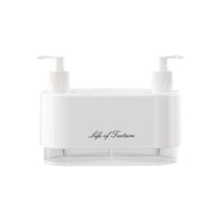 3-in-1 Wall-Mounted Soap Dispenser with Dual Pumps and Storage