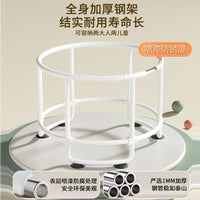 Kids' Indoor Trampoline with Adjustable Handrail and Swing for Ages 3-10