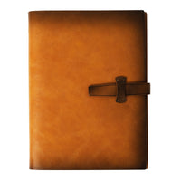 A6 Refillable Faux Leather Notebook with Buckle Closure, Vintage Style Journal for Students and Business