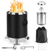 Portable 6-inch Wood Pellet Burning Smokeless Fire Pit for Camping and Picnics