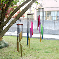 Creative Colorful 12-Tube Wooden Wind Chime for Home Decor