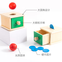 Montessori Wooden Ball Drop Drawer Box Educational Toy for Early Learning