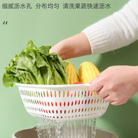 Double-Layer Plastic Drain Basket for Washing Vegetables and Fruits