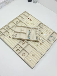 Premium Velvet Lined Jewelry Drawer Organizer Tray for Earrings, Rings, Necklaces