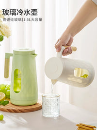 High Borosilicate Glass Pitcher with Lid - Heat-Resistant Large Capacity Water Jug for Hot/Cold Beverages, Juice, and Tea