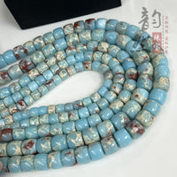 Blue Shoushan Stone Barrel Beads for Jewelry Making