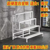 Multi-Tier Iron Plant Stand for Balcony & Garden - Rustproof & Waterproof