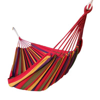 Canvas Hammock with Spreader Bar, Portable Single/Double Hammock for Indoor/Outdoor Use, Tree Hanging Swing Chair for Adults and Kids