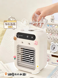 Portable USB Mini Air Cooler Fan with Humidifier for Desktop Car Dormitory