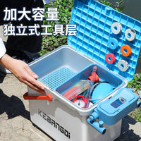 Multifunctional Thickened Fishing Box with Seat and Rod Holder, Lightweight for Outdoor Fishing