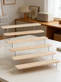 Solid Wood Acrylic Display Stand for Collectibles and Figurines