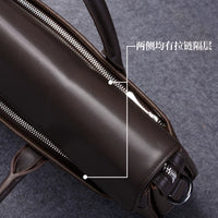 Men's Genuine Leather Business Briefcase Large Capacity Horizontal Handbag