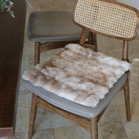 Plush Thickened Winter Chair Cushion for Dining, Office, and Stools - Cream Style Warm Seat Pad