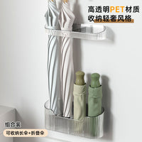 Wall-Mounted Umbrella Storage Rack with Drip Tray for Long and Folding Umbrellas