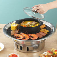 Thickened Smokeless BBQ Grill and Hot Pot Combo for Home and Outdoor Use