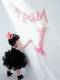 Baby Girl's 1st Birthday Photography Outfit Set with Hat, Dress, and Socks
