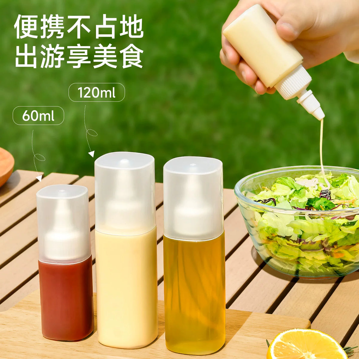 Portable Squeeze Bottles for Condiments, Salad Dressing, Honey - Food Grade Plastic with Pointed Spout