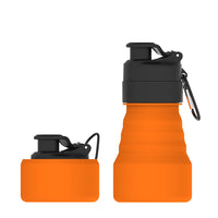520ml Collapsible Silicone Water Bottle with Hook for Travel, Cycling, and Coffee