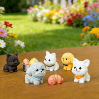 Miniature Resin Cartoon Dog Figurines for Micro Landscape and Car Dashboard Decor