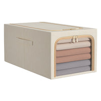 Foldable Cotton Linen Storage Box with Drawer for Wardrobe Organization