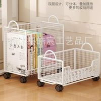 Rolling Bookshelf Storage Cart with Wheels, Detachable Under-Desk Organizer for Books and Supplies