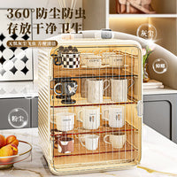 Multi-Layer Dustproof Cup Storage Rack for Kitchen Countertop and Cabinet, Organizer for Mugs, Teacups, and Coffee Cups