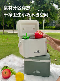 Portable Insulated Cooler Box for Outdoor Camping and Car Travel, Food Grade Refrigerated Container with Ice Packs