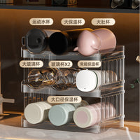 Foldable Cup Holder, Multi-layer Clear Drink Organizer for Refrigerator, Stackable & Detachable Wine Rack