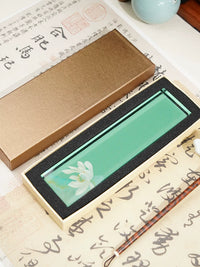 Jingyangge Crystal Paperweight for Calligraphy Practice, Chinese Style Painted Desk Ornament