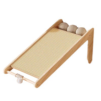 Vertical Sisal Cat Scratching Post with Solid Wood Base, Durable Cat Scratcher Toy for Indoor Cats