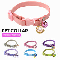 Pet Collar with Bell Pendant for Small to Medium Dogs and Cats, Adjustable Leash