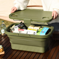 Foldable Outdoor Picnic Basket Car Trunk Storage Bin Portable Large Capacity Handheld Organizer