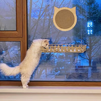 Handwoven Rattan Cat Hammock with Suction Cups for Window Mounting, Large Size