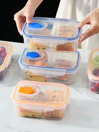 Divided Food Storage Containers with Lids for Refrigerator and Freezer, Stackable Meal Prep Boxes