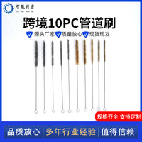 304 Stainless Steel & Copper Wire Tube Cleaning Brush Set for Rust Removal, Polishing, and Deburring