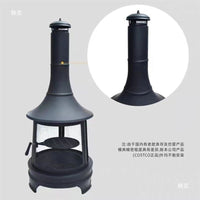 Outdoor Folding Fire Pit with Chimney and Rain Cover for Camping and Patio Heating