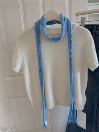 Japanese Retro Striped Knit Scarf for Women, Harajuku Style Color Block Long Thin Neck Warmer