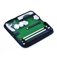 Golf Putting Trainer Gift Set with 3-Section Putter and Leather Bag