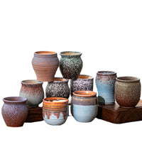 Retro Ceramic Succulent Planter Pots with Large Caliber for Creative Arrangements