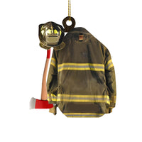 Firefighter Acrylic Flat Car Ornament Christmas Tree Hanging Decoration Home Decor
