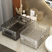 Clear Cosmetic Organizer with Glacier Pattern for Vanity and Bathroom Storage