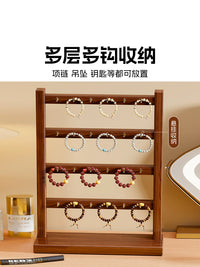 Tiered Wooden Jewelry Display Stand for Bracelets and Necklaces