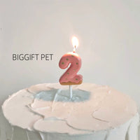 Pet Birthday Strawberry Donut Number Candle Set for Cats and Dogs, Cute Cartoon Cake Dessert Party Decoration