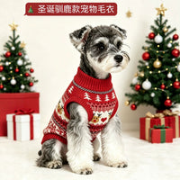 Fair Isle Jacquard Pet Sweater for Dogs - Thickened Christmas Warm Knitwear