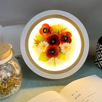 Quilling Paper Art Night Light Kit with Round Frame for Desktop Decor and Creative Gifting