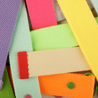 Macaron Color Ribbon Keychain Bag Charm with DIY Iron-on Patch Option